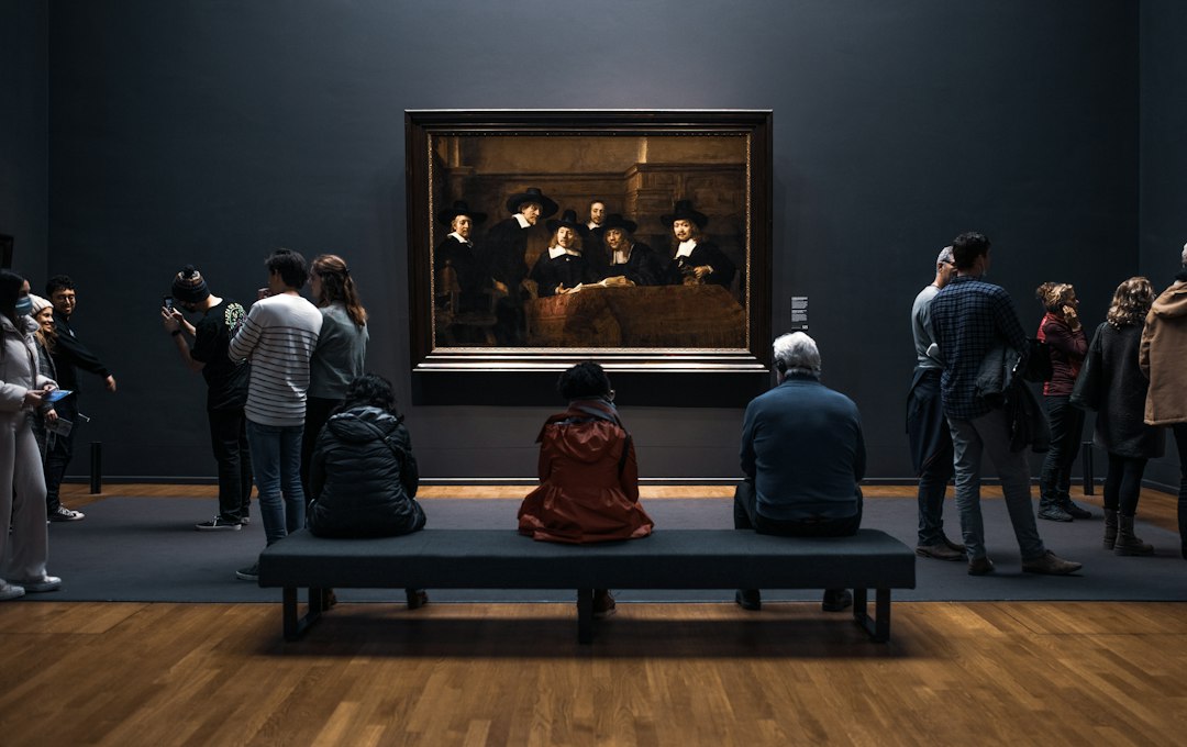 Tourists in Rijksmuseum, Amsterdam